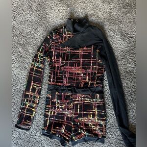 Weissman Black and Colorful Sequin gymnastics  danceCostume